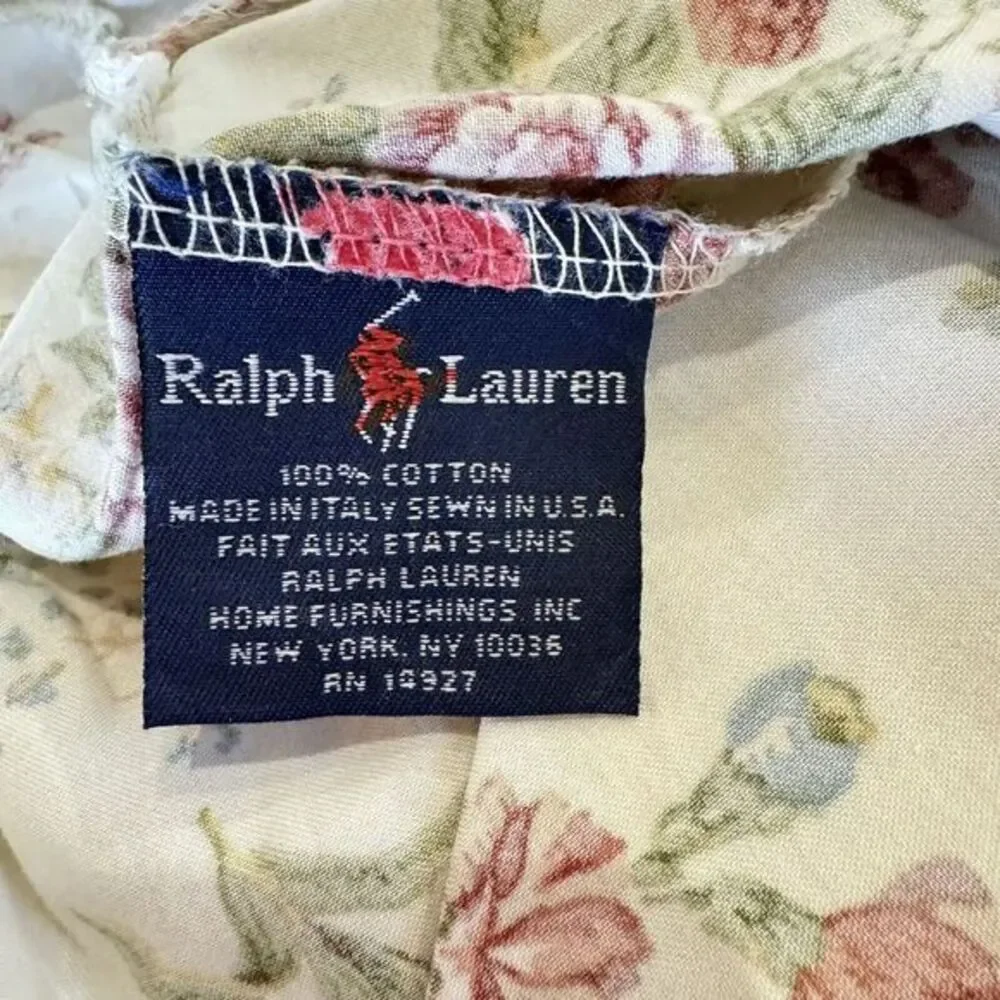 NOS Ralph Lauren Emily Anne Ecru Rose Set Of 2 KING Pillowcases 380 Egyptian Stn